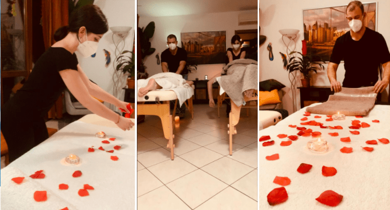 massaggio di coppia a San valentino con Linda e Gianluca